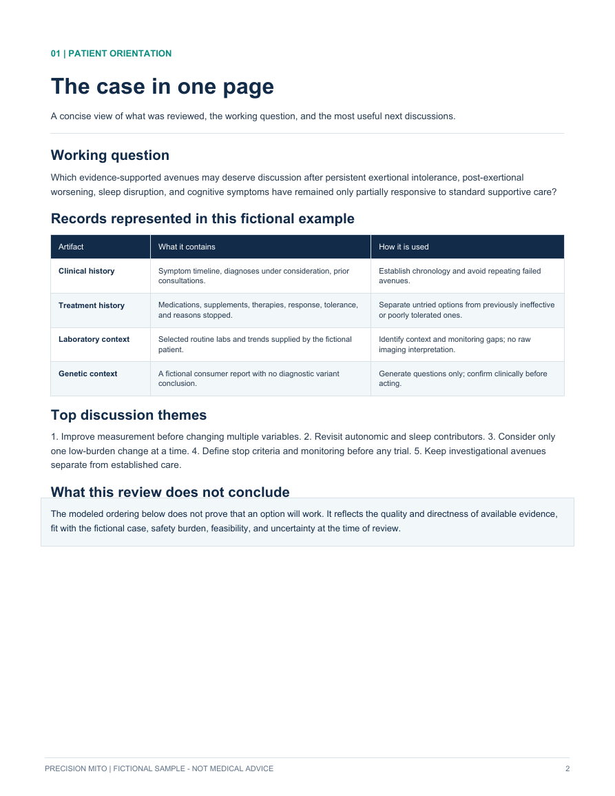 Sample main report with a case summary and questions to discuss.