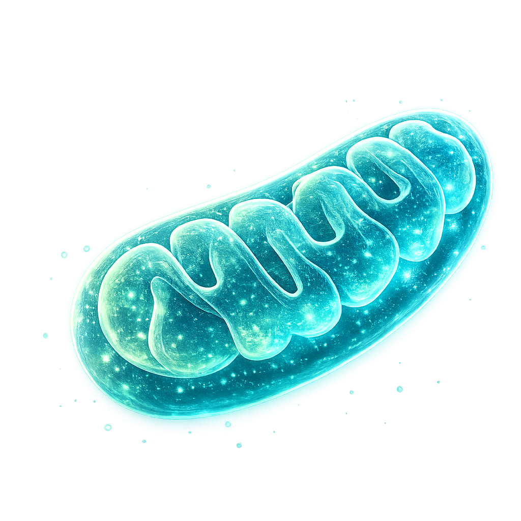 Stylized mitochondrion illustration